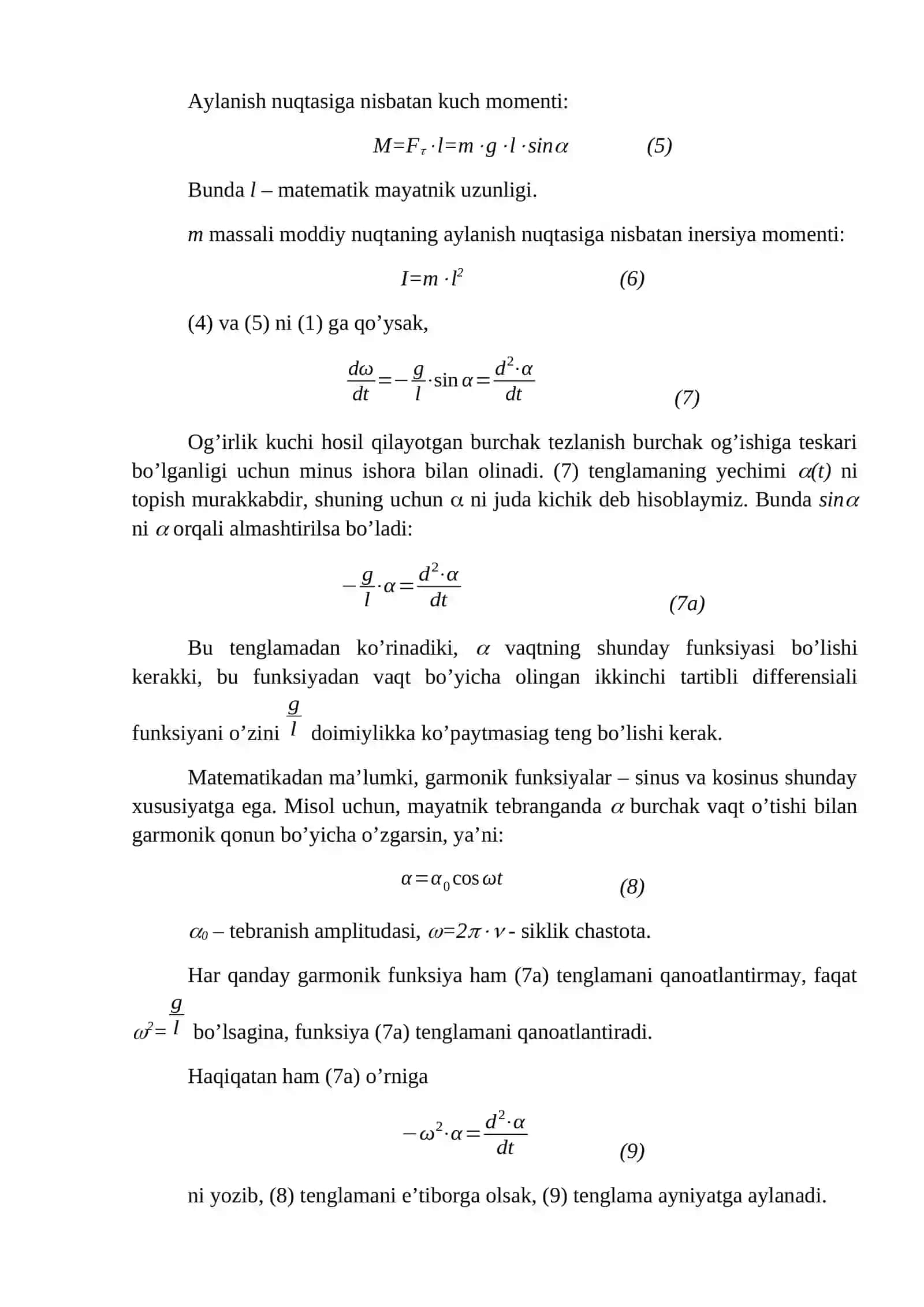Matematik, fizik va prujinali mayatniklar 4