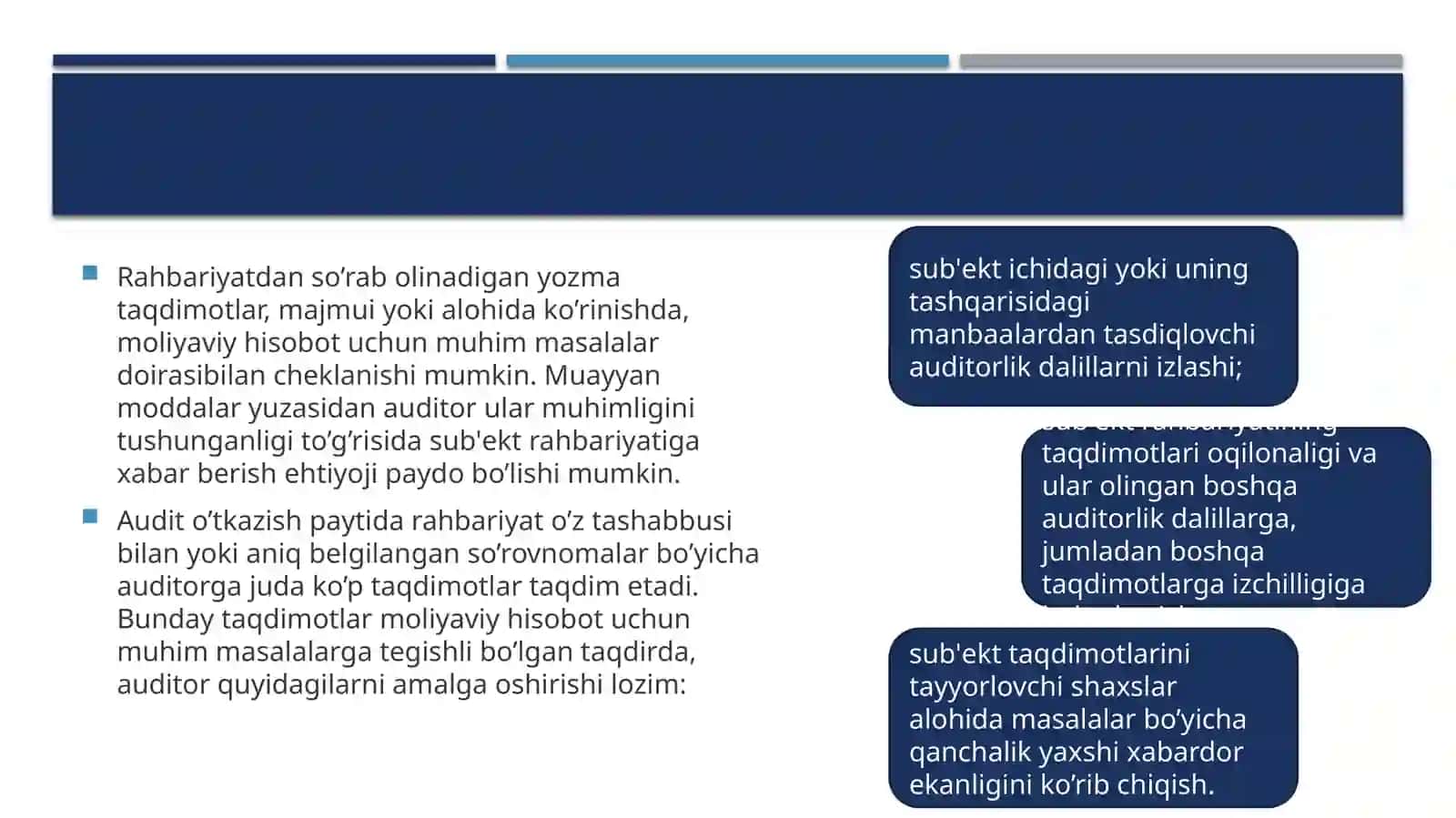Auditda boshqa auditorlarning ishi natijalaridan foydalanish 4