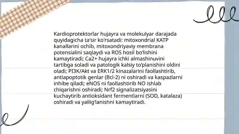 Kardioprotektorlar va metabotrop vositalar 4
