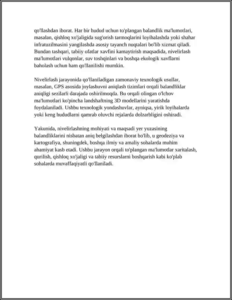 Nivelirlash Usullari va Mohiyati 4