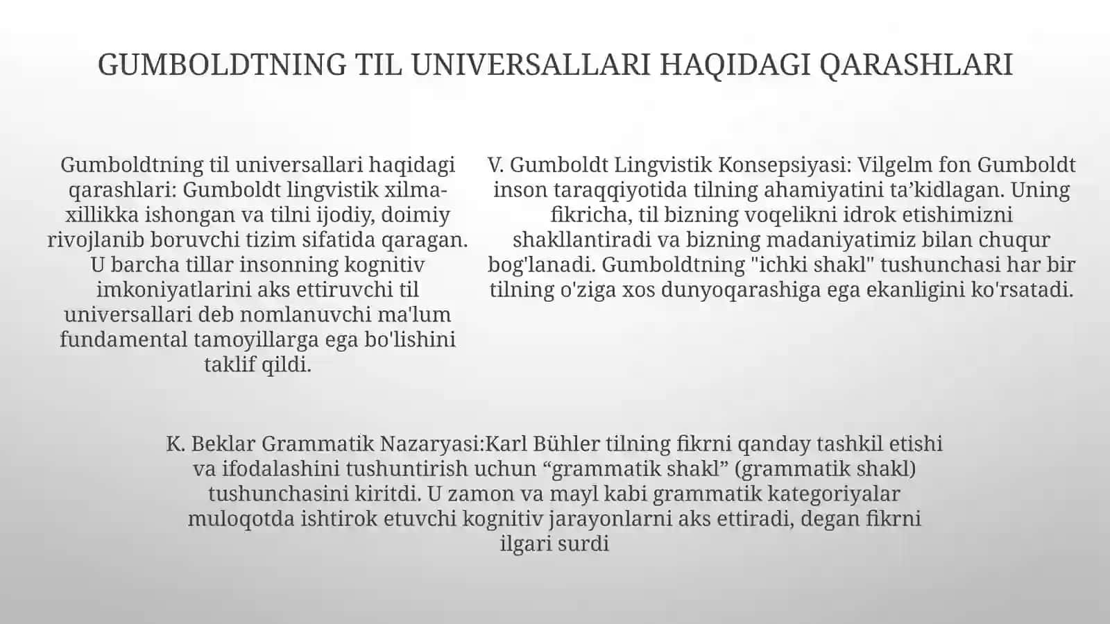 Gumboldtning lingvistik kontseptsiyasi 4