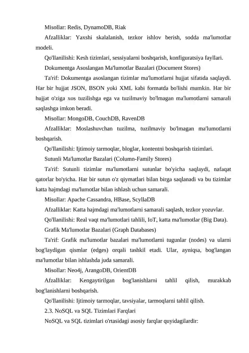 NoSQL Ma'lumotlar Bazalari 4