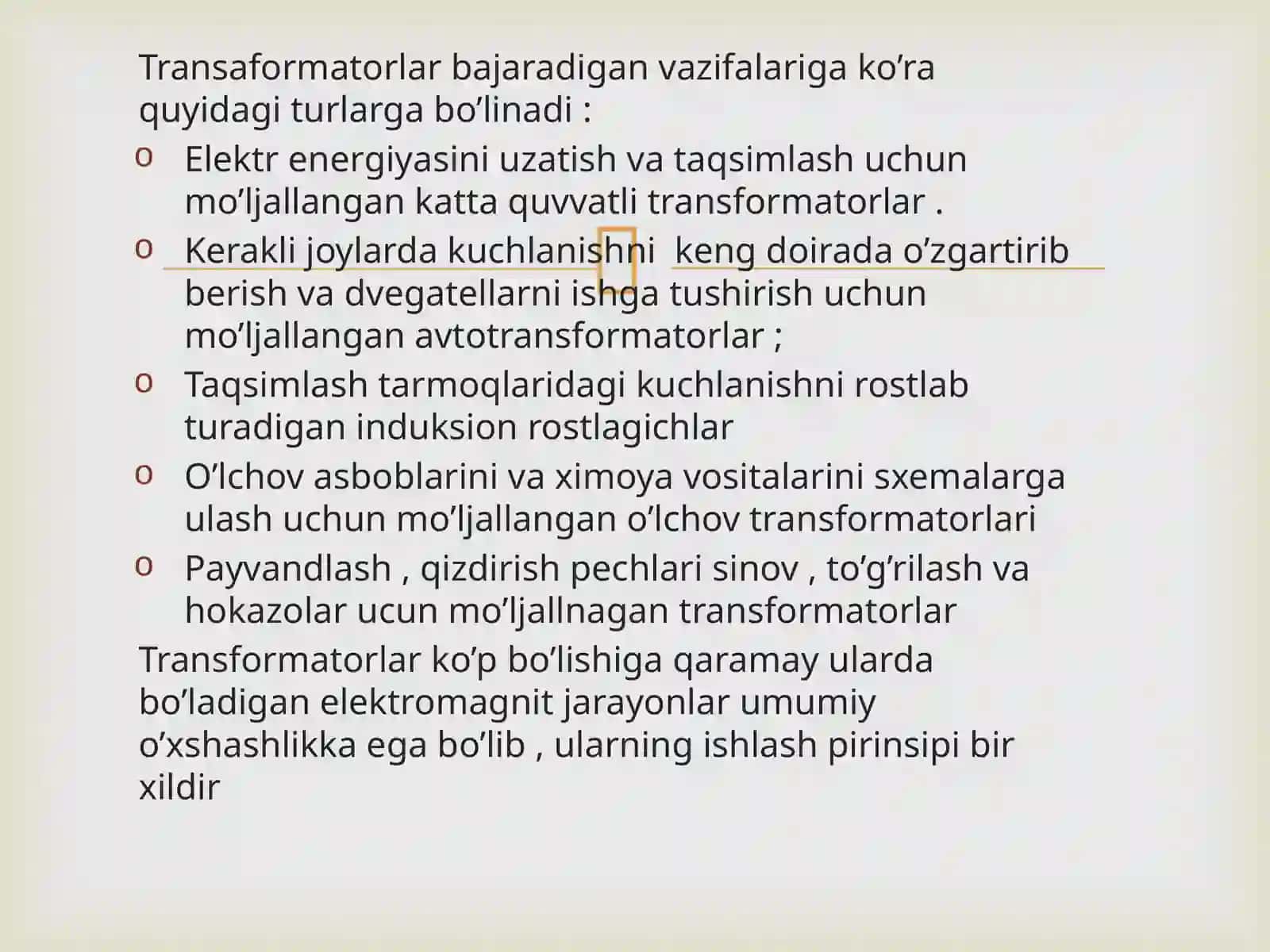TRANSFORMATORLAR HAQIDA UMUMIY TUSHUNCHA 4