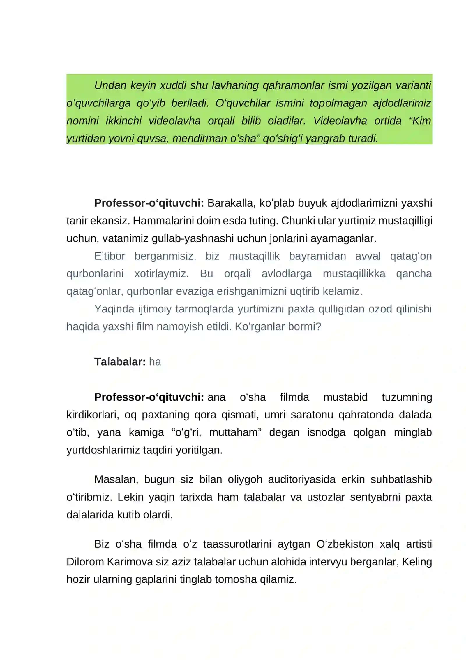 Kelajak soati” 1-mavzu 4