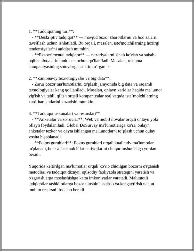 BIZNESDA MARKETING TADQIQOTLARI 4