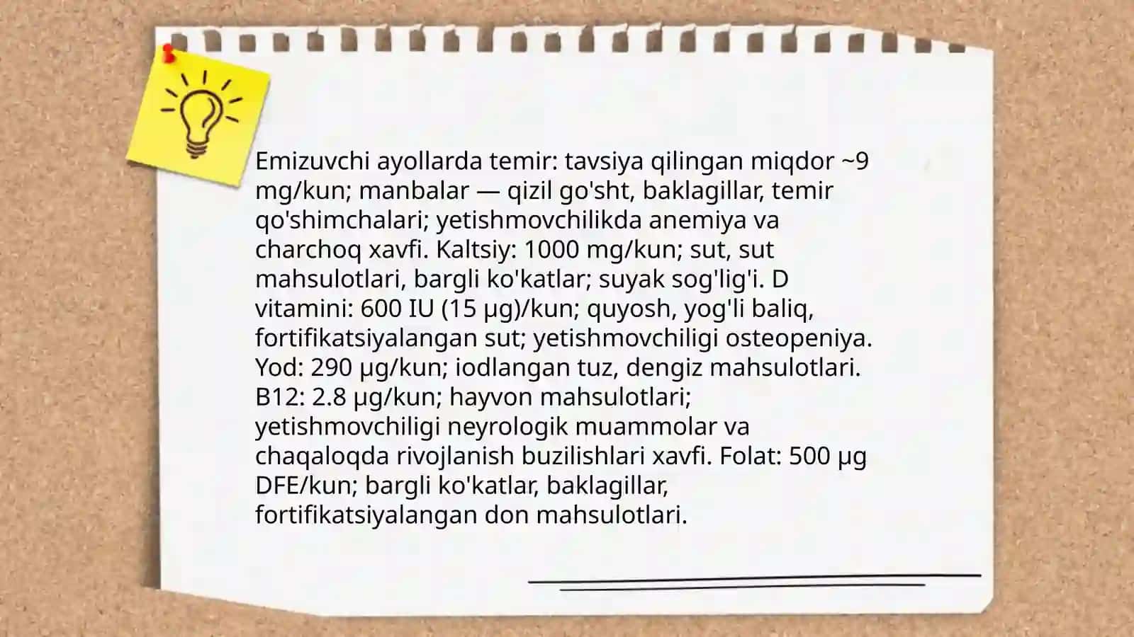 Emizuvchi ayollarning ovqatlanish ratsioni 4