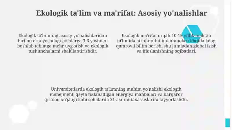 Ekologik ong va ekologik madaniyatni shakllantirish 4