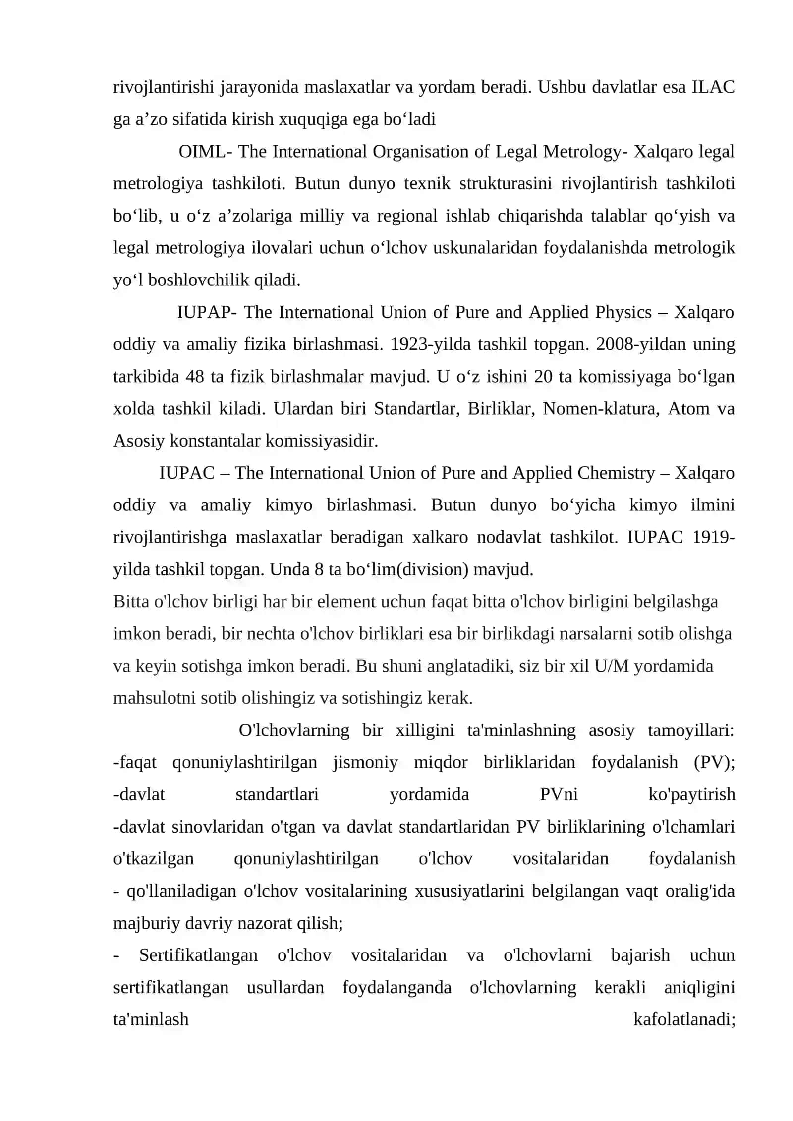 O`lchashlarning yagona birligini ta’minlash tizimi 4