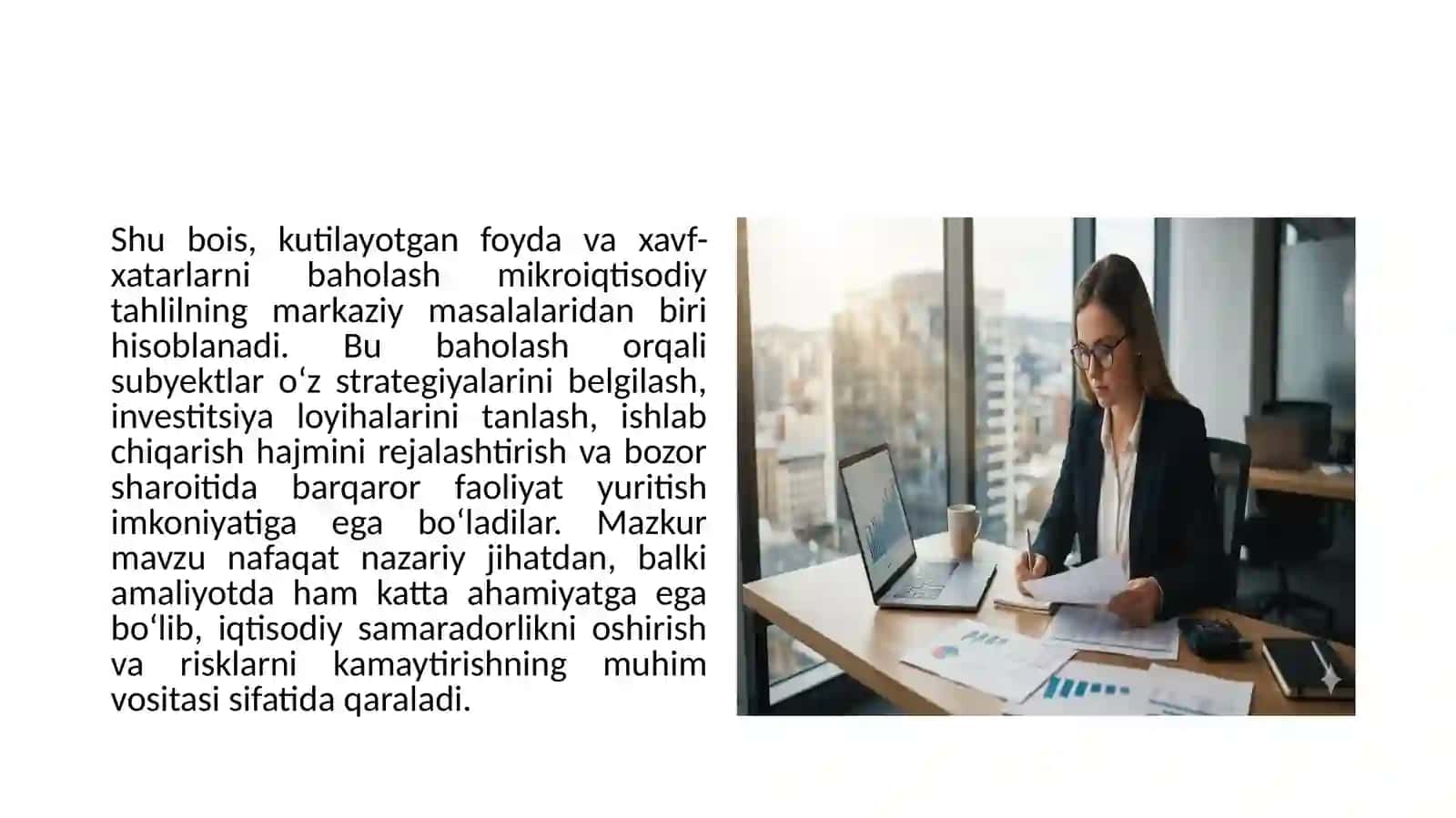 Kutilayotgan foyda va xavf-xatarlarni baholash 4
