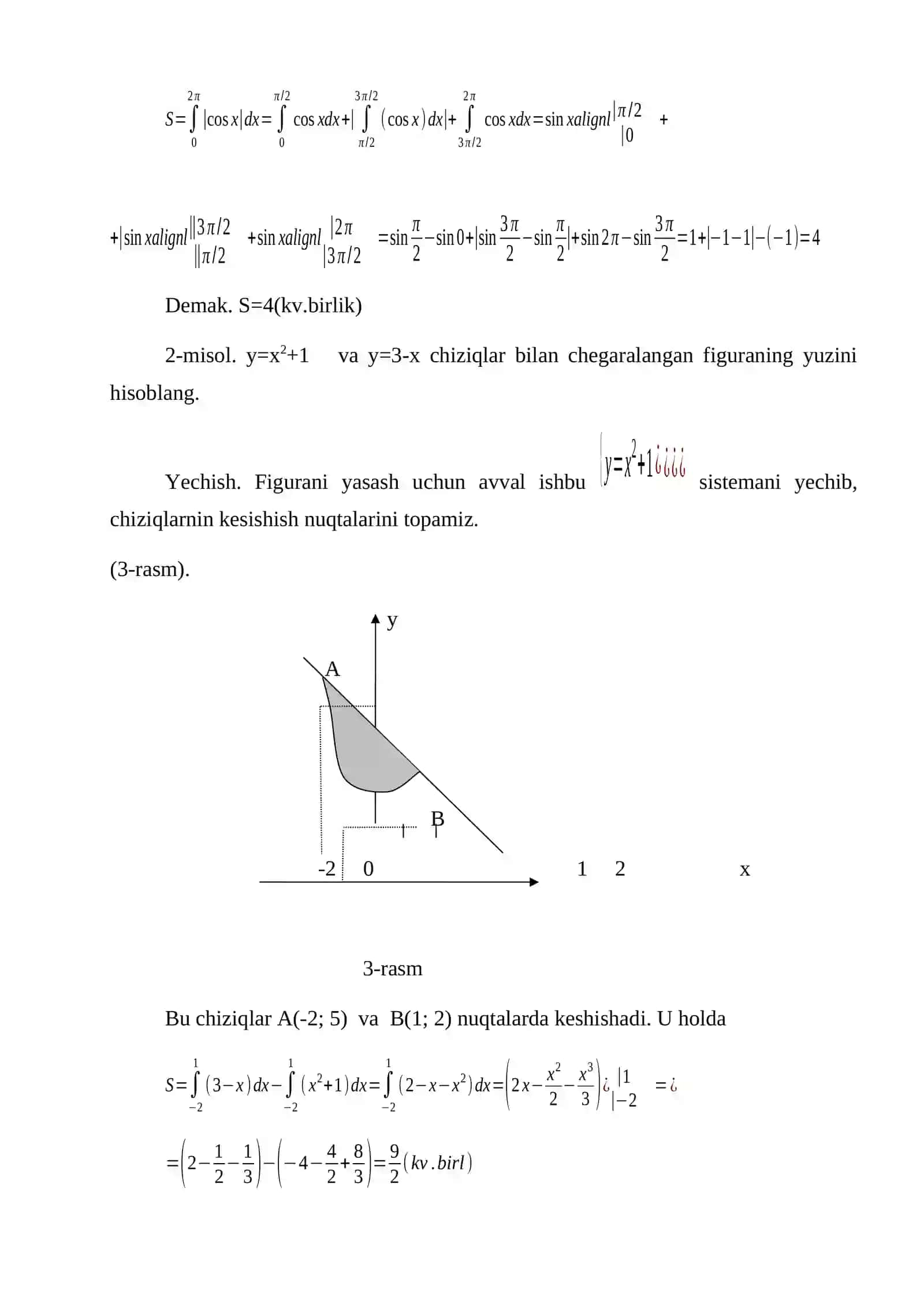 Aniq integralning geometriya va mexanikaga tadbiqlari 4