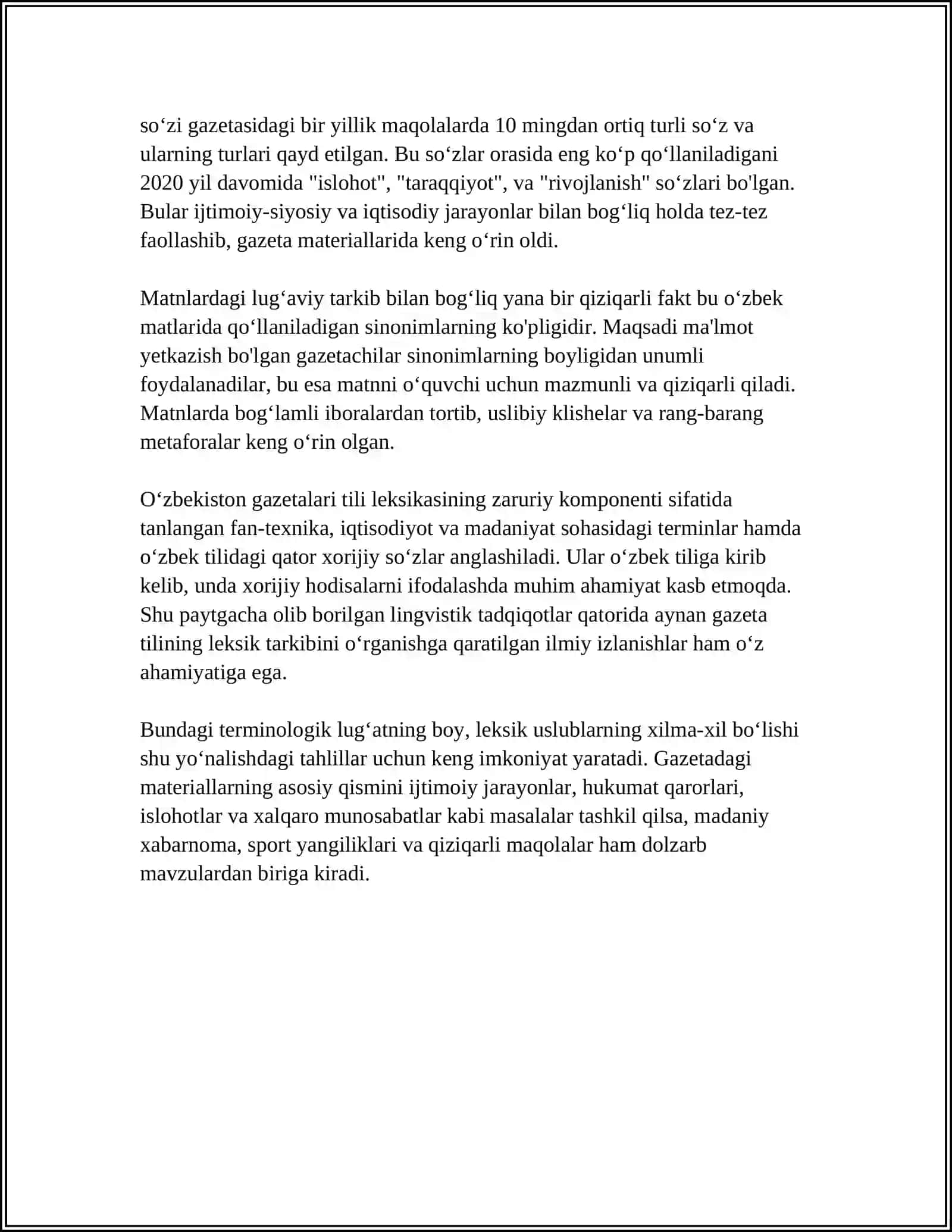 O'zbek Tiling Faol Qatlami (Gazeta Matni Asosida) 4