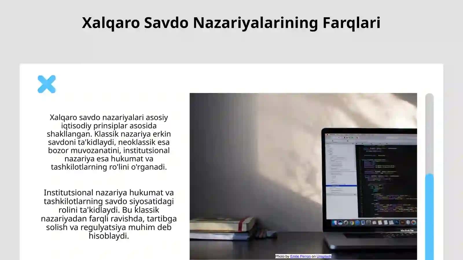 Xalqaro savdo nazariyalari.Tashi savdo 4