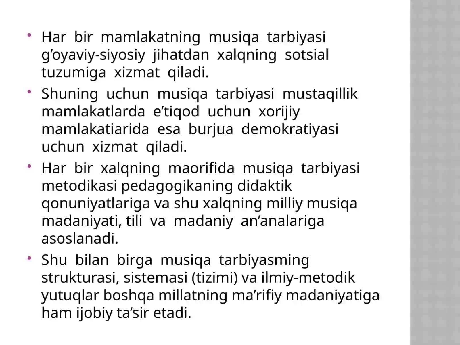 «Xorijiymamlakatlarda Musiqa tarbiyasi tizimi» 4