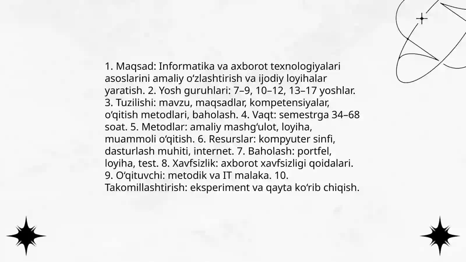 Informatika va axborot texnologiyalari fanidan to’garaklarni tashkil etish metodikasi 4