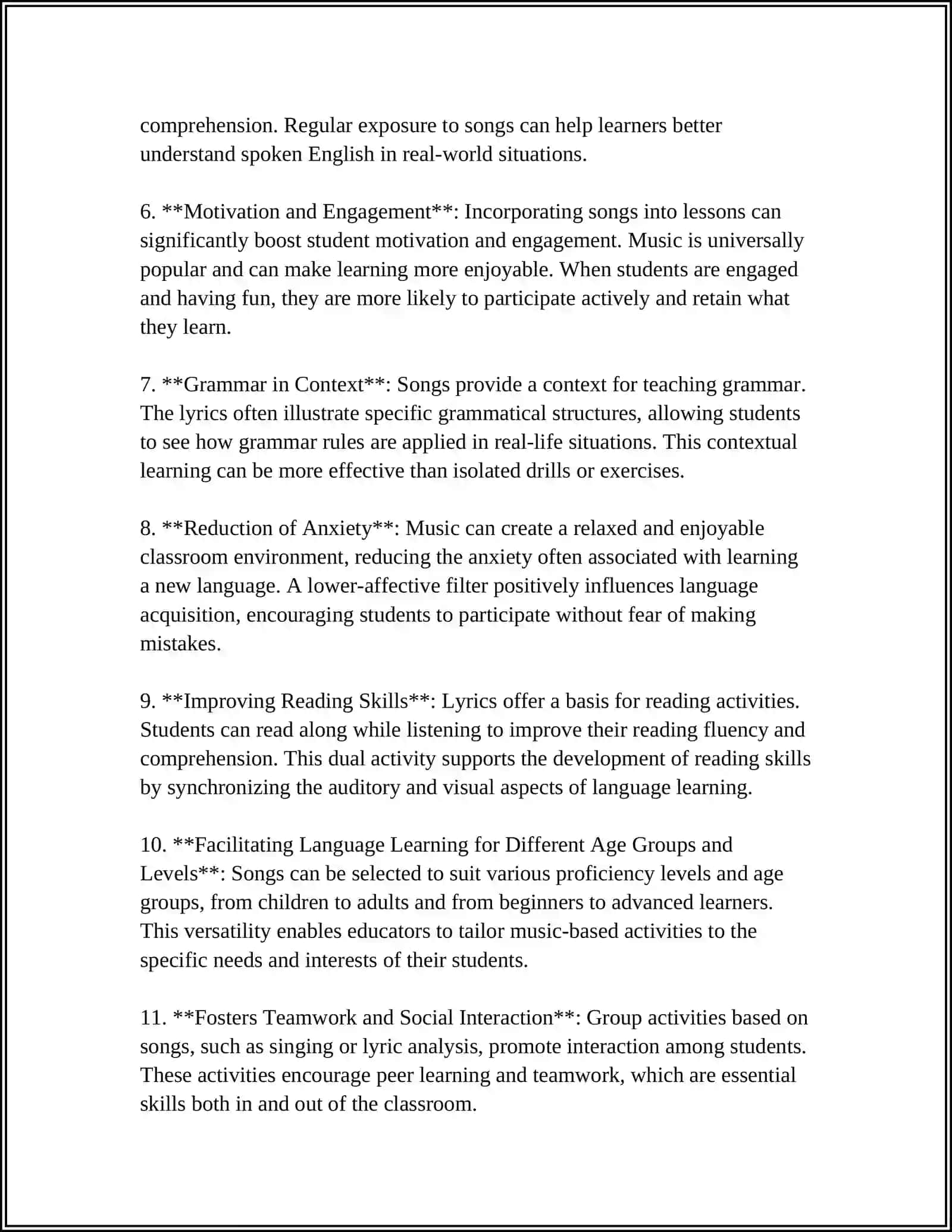 USING SONGS IN TEACHING ESL CLASSES 4