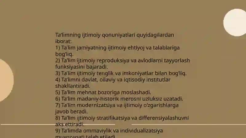 Taʼlim qonuniyatlari 4