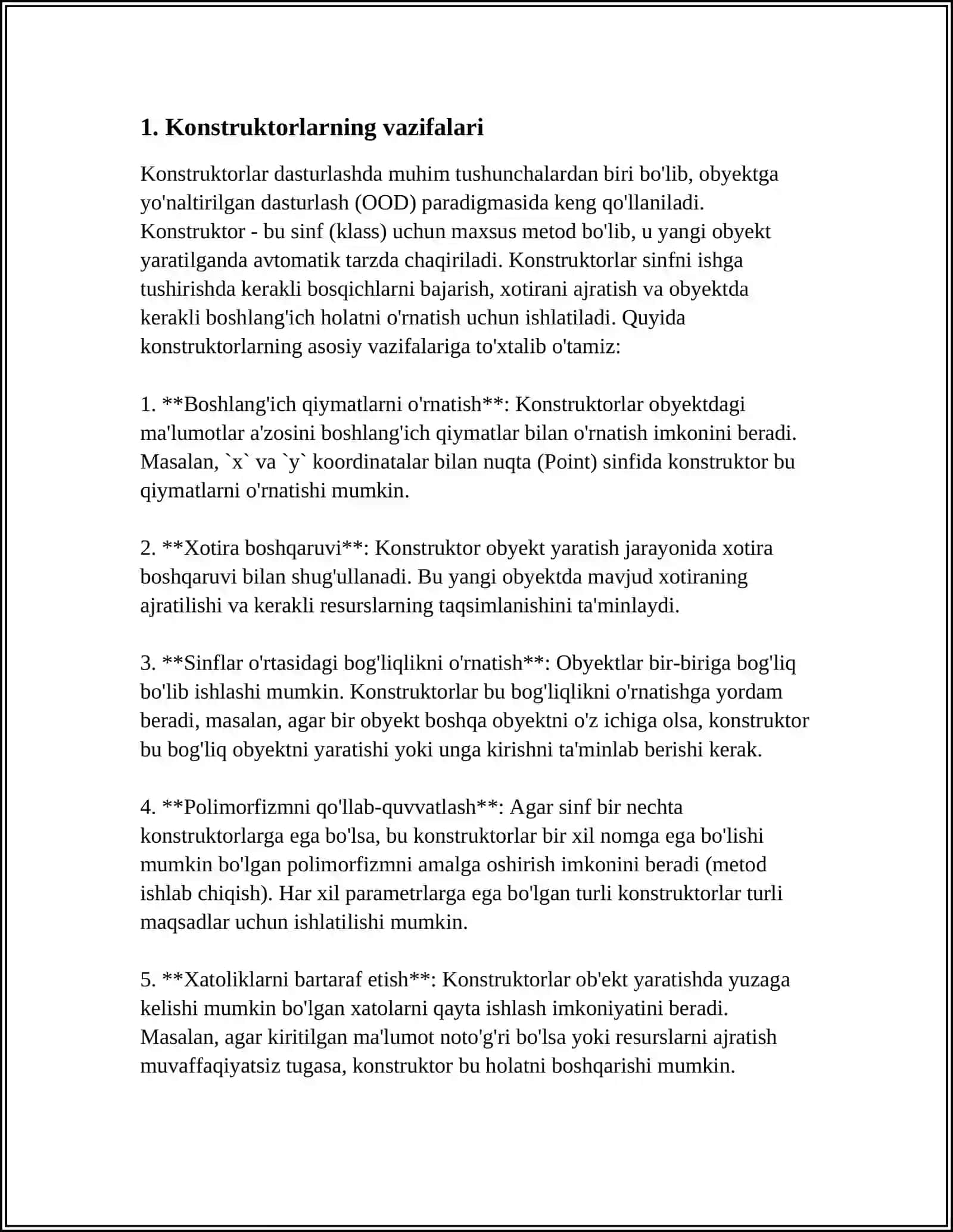 KONSTRUKTORLAR VA ULARNI TASHKIL ETISH USULLARI 4