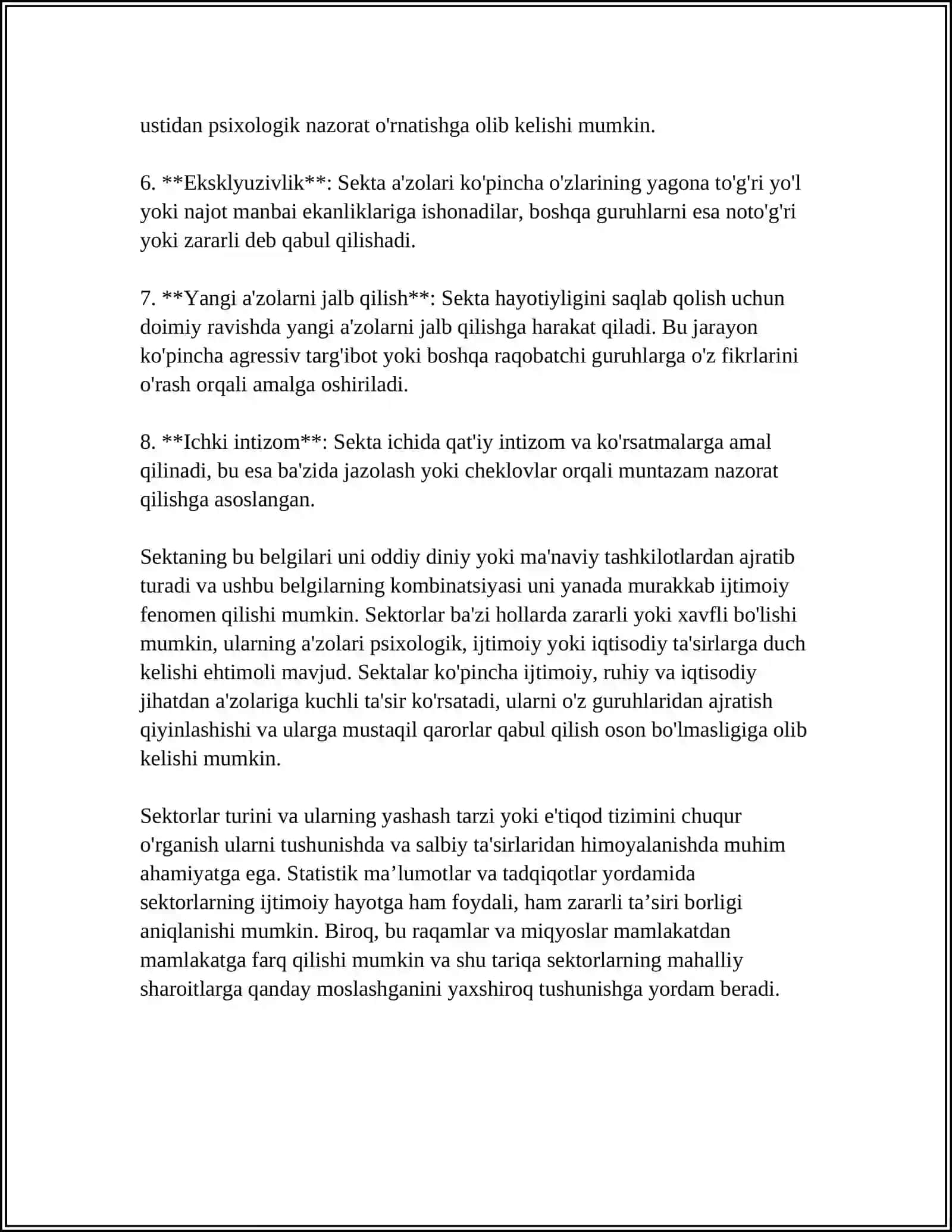 SEKTALAR PSIXOLOGIK SEKTALAR VA ULARNING BIR-BIRIDAN FARQI 4