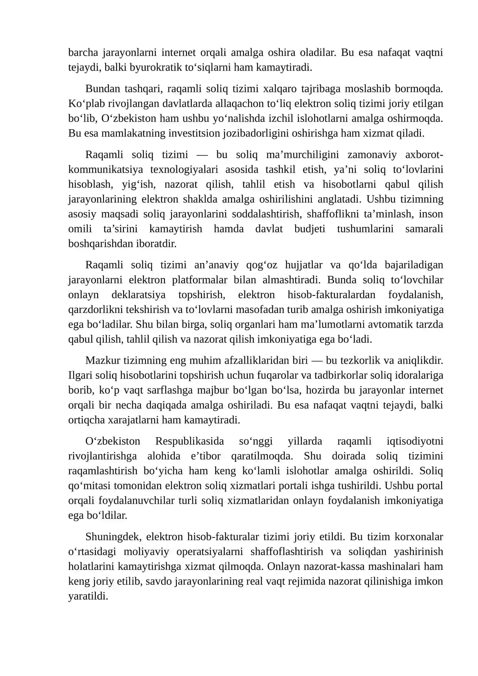 Raqamli soliq tizimining rivojlanish 4