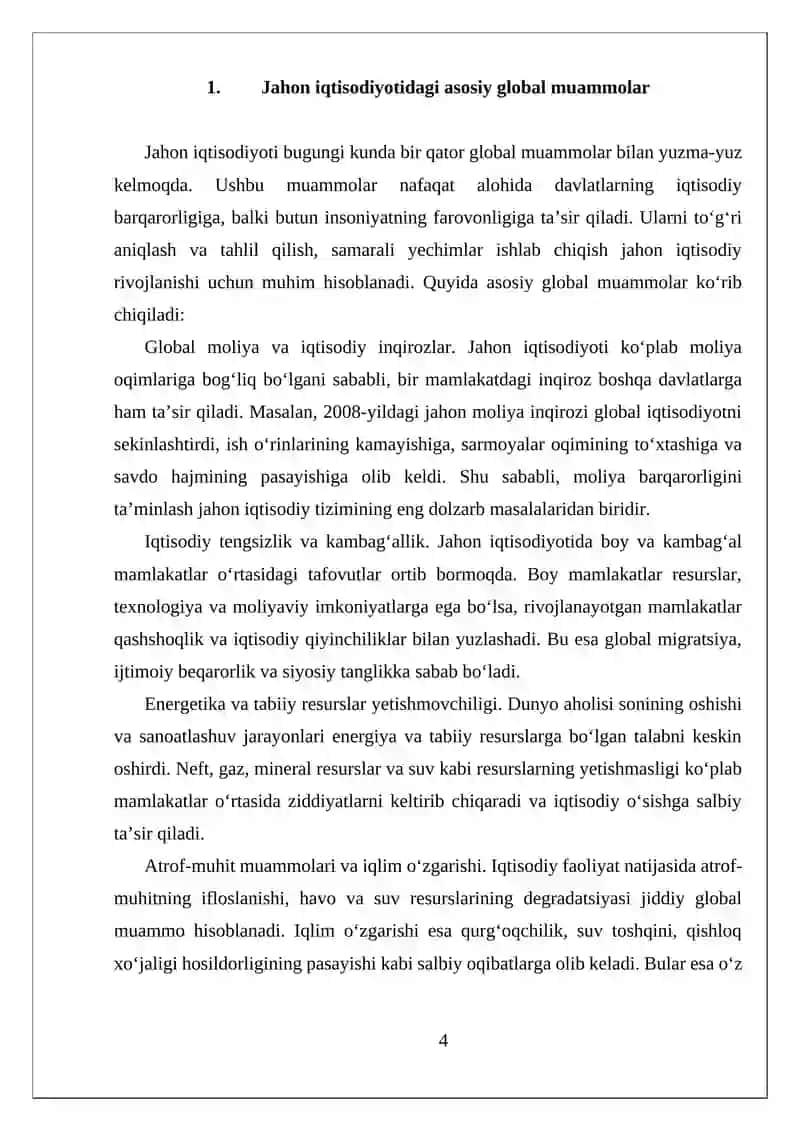 DAVLATNING IQTISODIY SIYOSATI REFERAT 4
