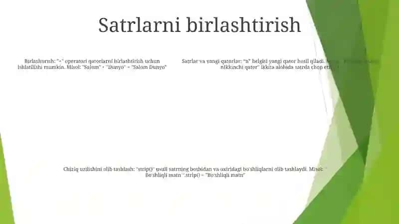 Phytonda Satrlar Bilan Ishlash 4