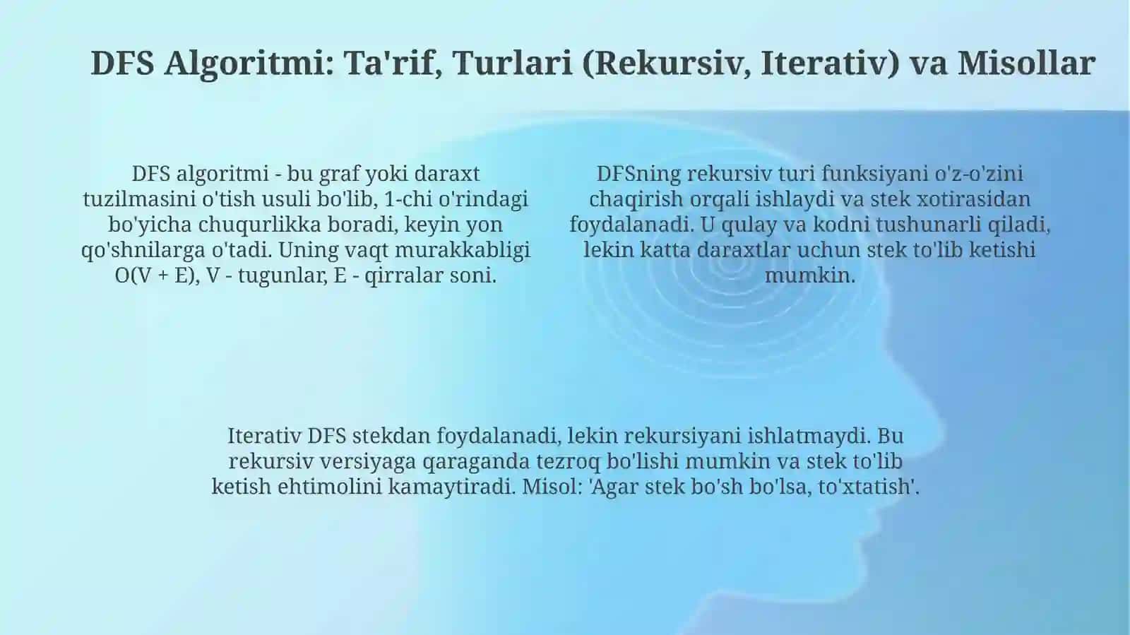 DFS va BFS: Ta'riflar, Algoritmlar va Farqlar 4