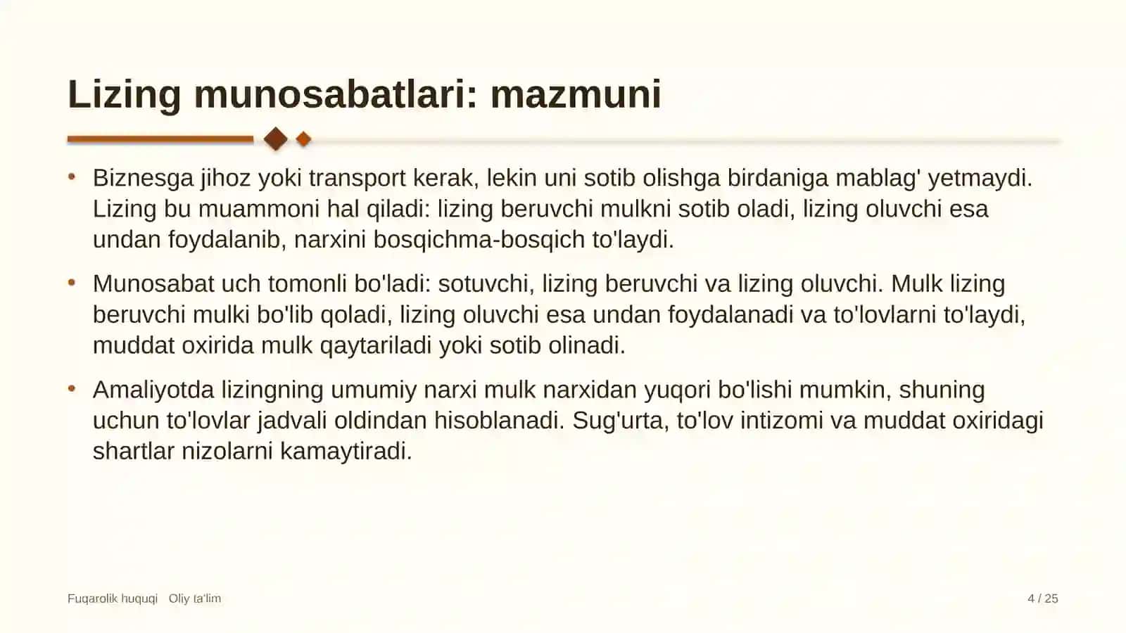 Developerlik kompaniyalarida lizing munosabatlari 4