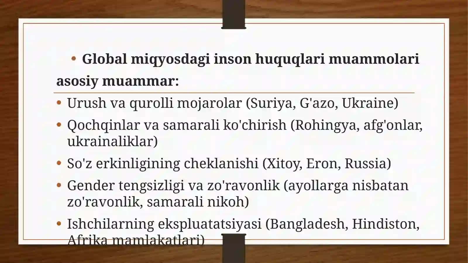 Inson huquqlarini ta’minlash global muammo sifatida. 4