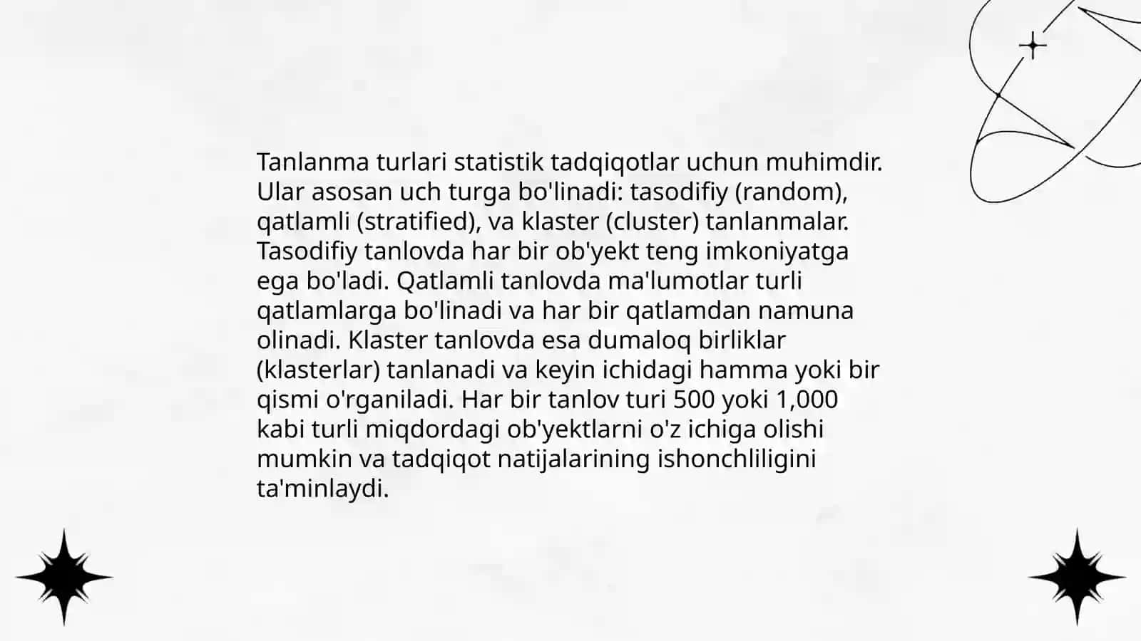 Tanlanma nazariyasi asoslari 4