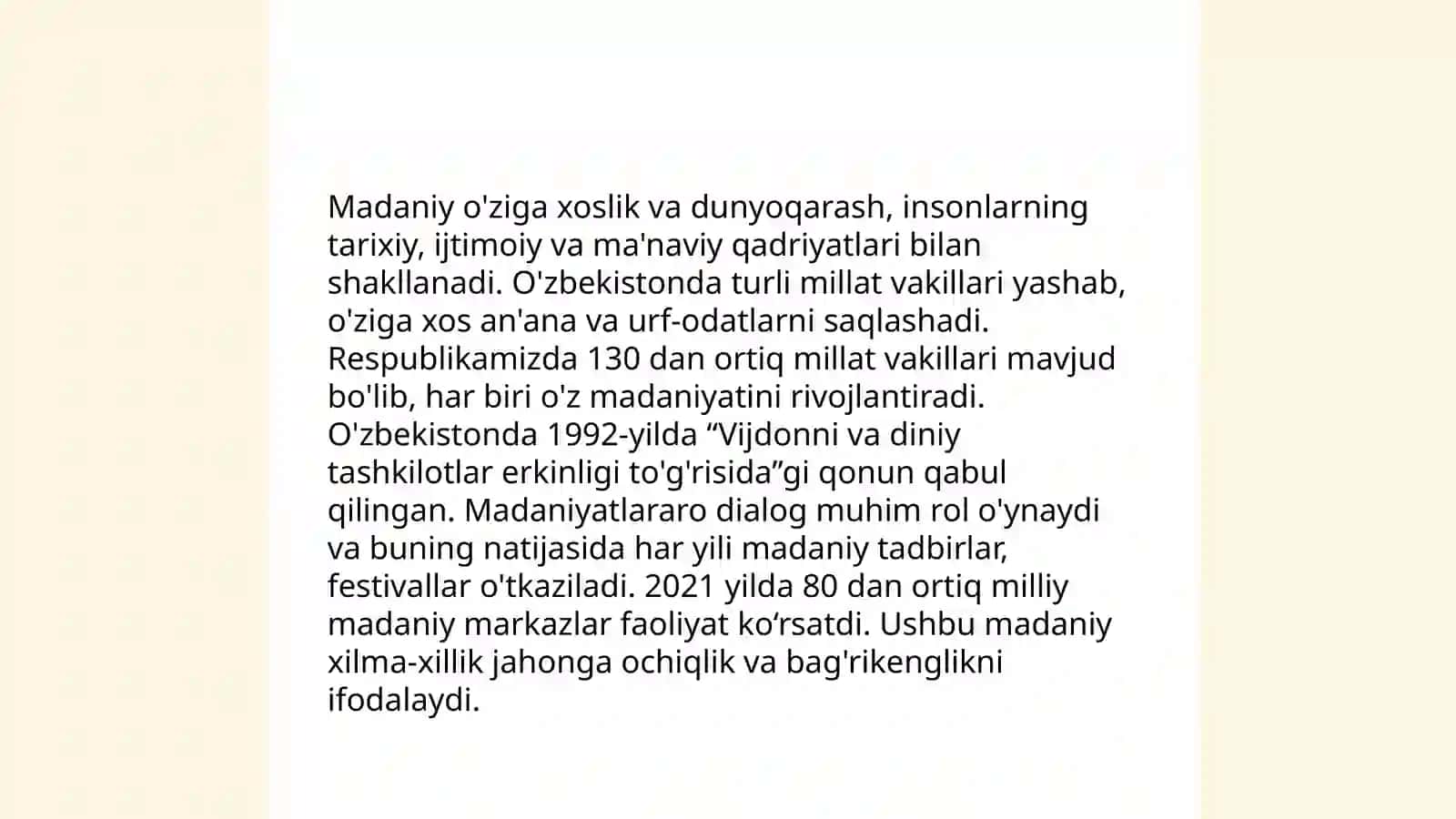 Dunyoqarash va madaniyatning o'zaro aloqasi 4