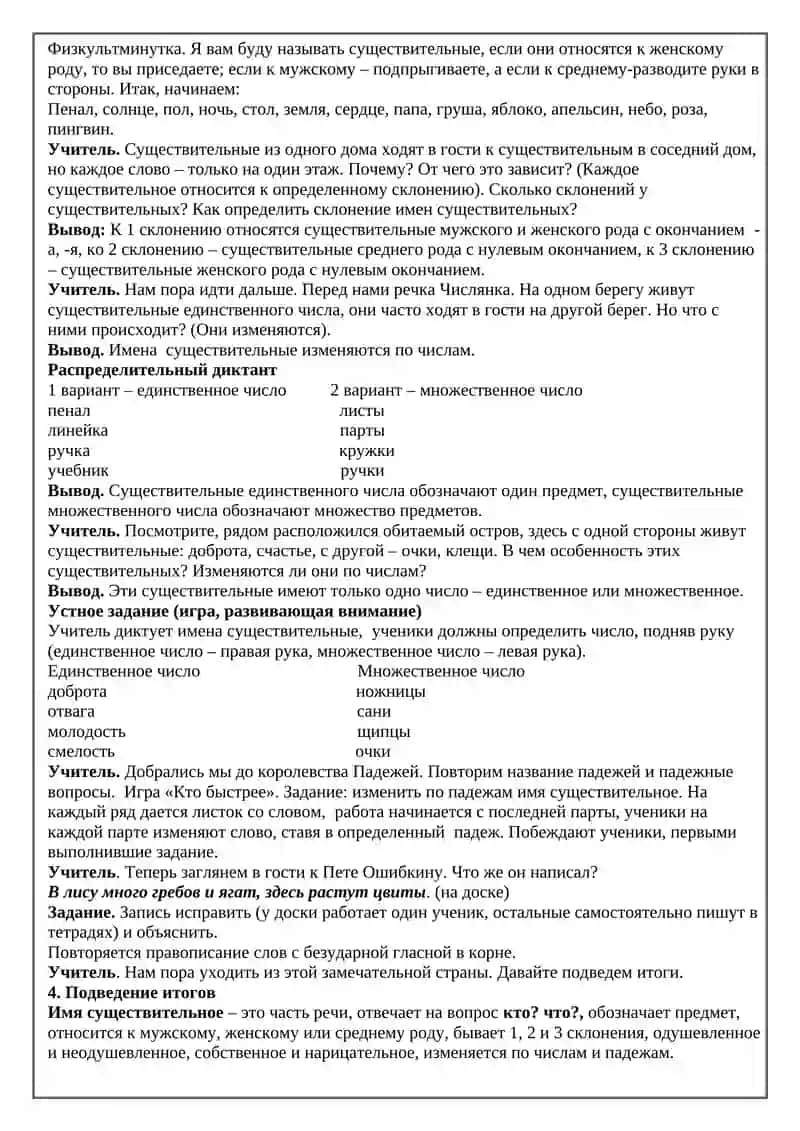 Тема: Имя существительное 4