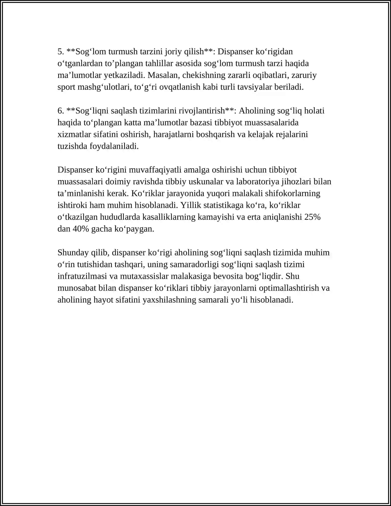 REFERAT Mavzu: DISPANSER KOʻRIGI HAQIDA 4