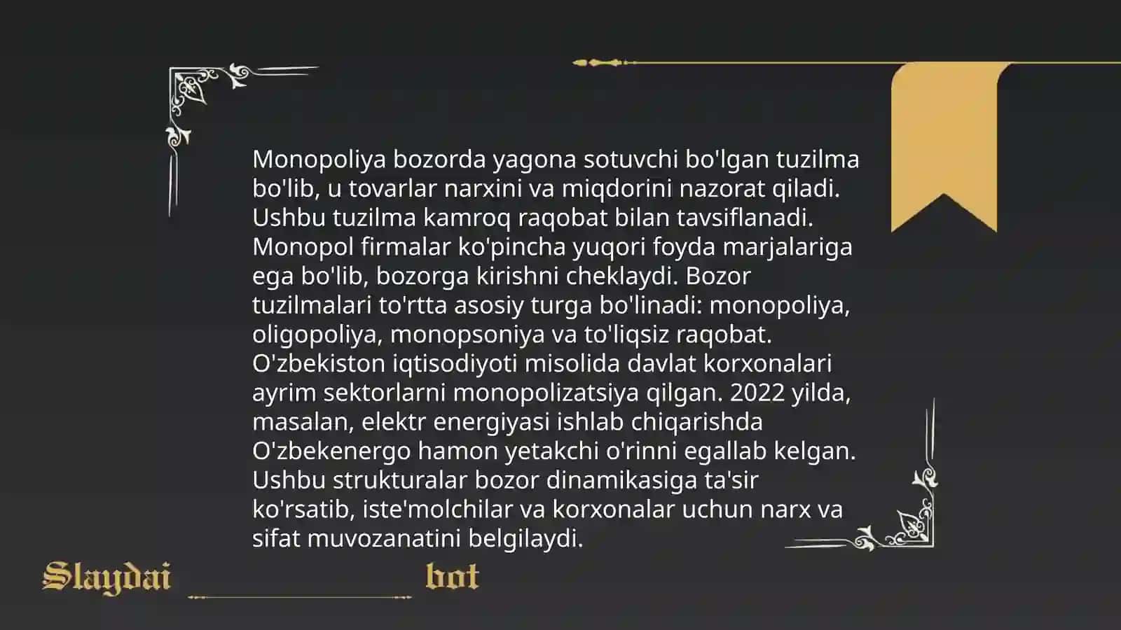 Monopoliya va uning iqtisodiy ahamiyati 4