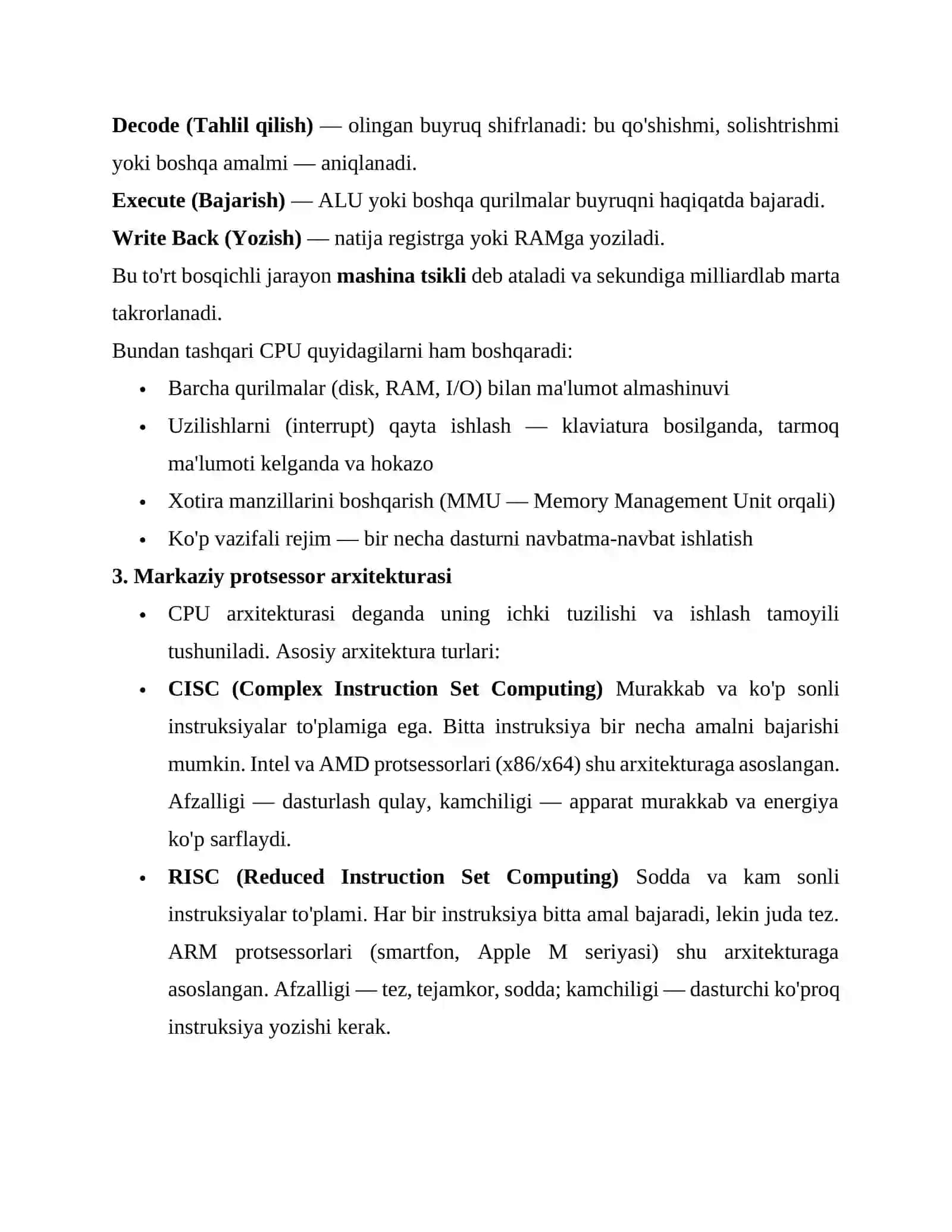 Kompyuter tizimining umumiy tarkibini tashkillashtirish 4