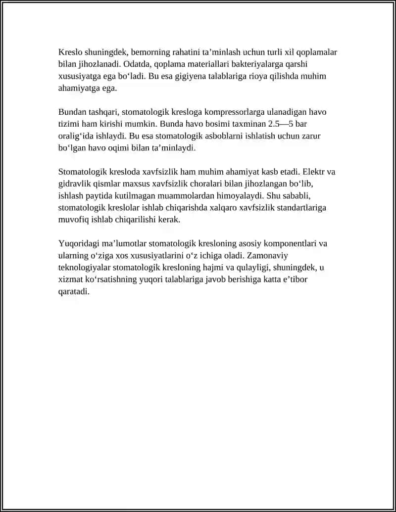 STOMATOLOGIYA KABINETI JIHOZLARI. ASOSIY STOMATOLOGIK ASBOB USKUNALAR VA ASBOBLAR 4