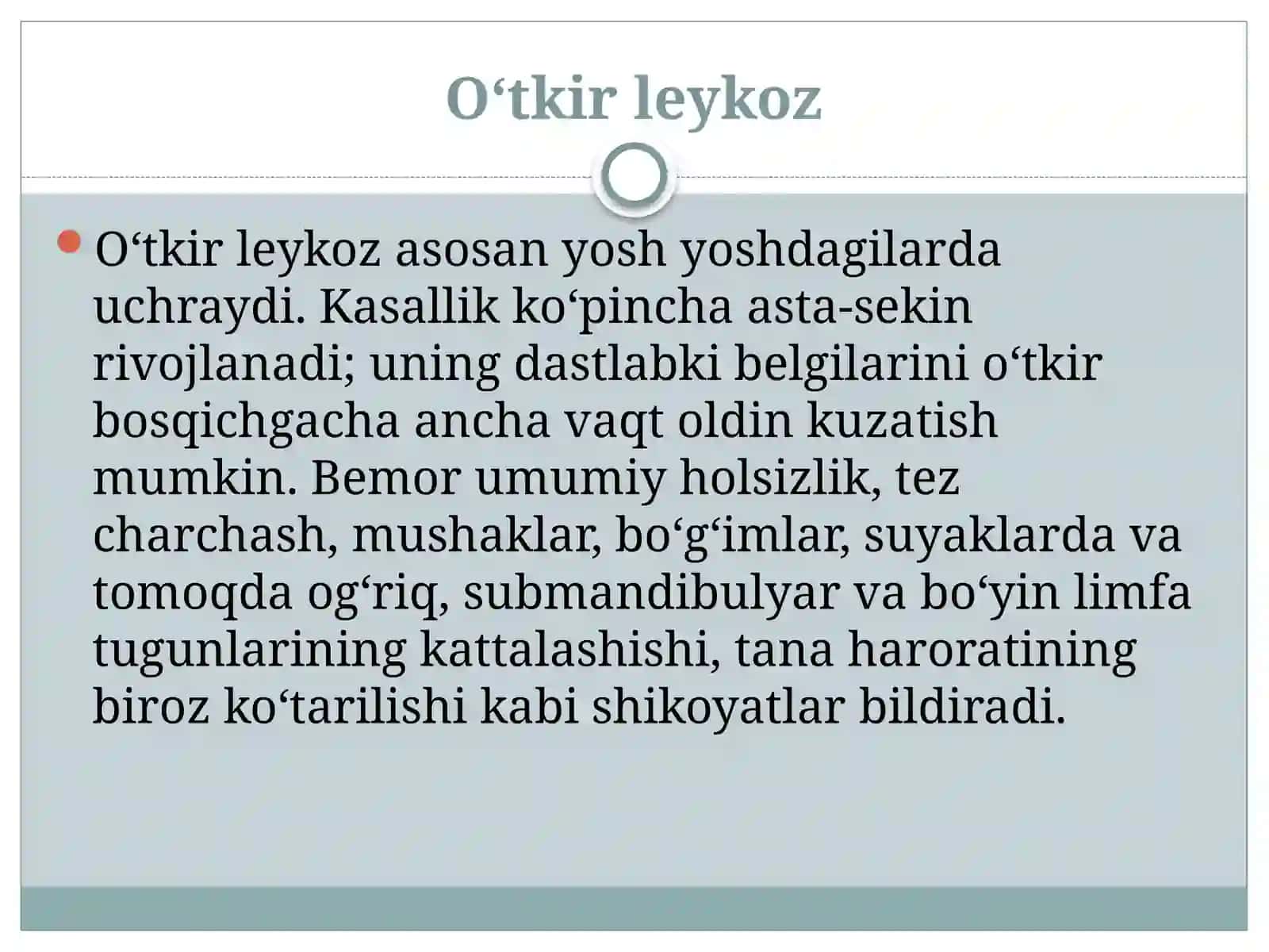 Qon yaratuvchi a’zolar patologiyasida OBShQdagi oʻzgarishlar 4