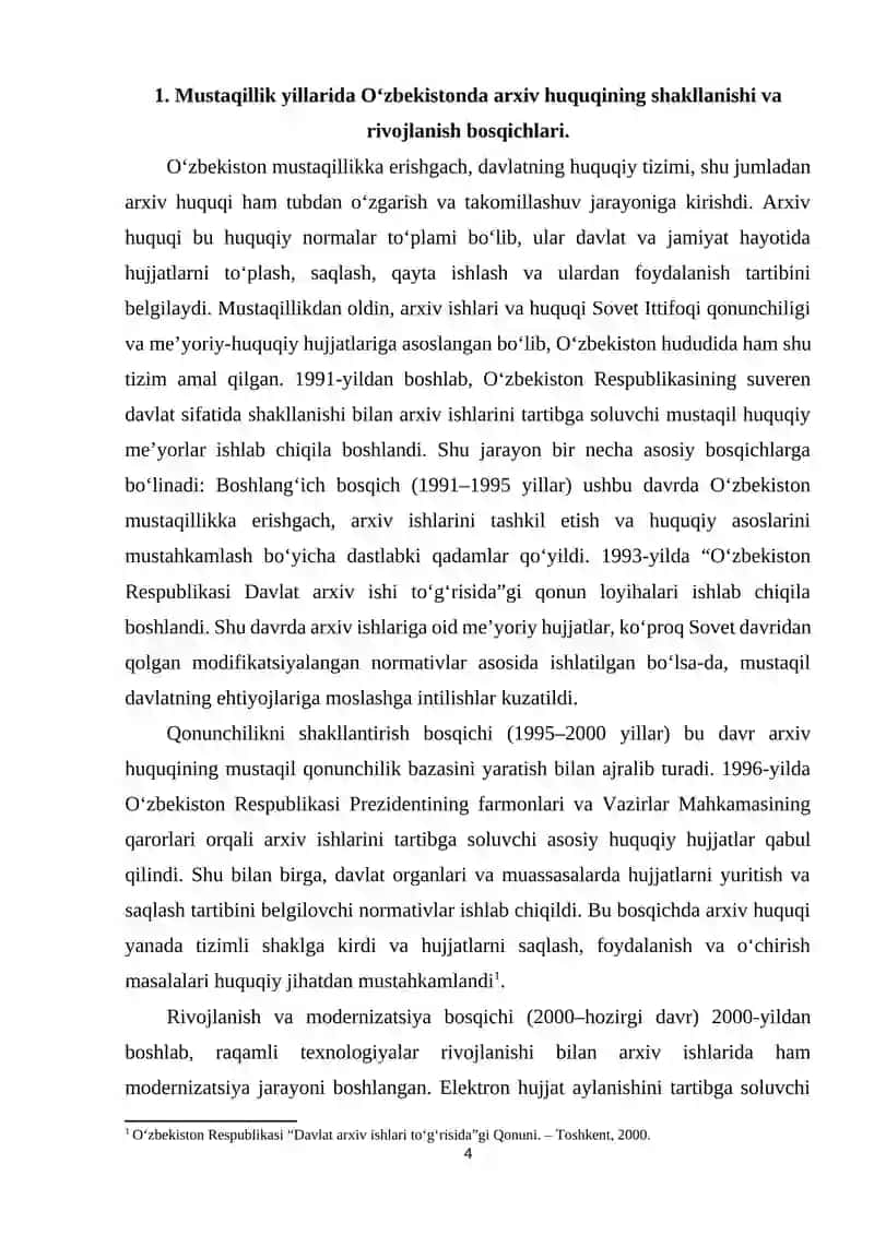 Mustaqillik yillarida arxiv huquqi 4