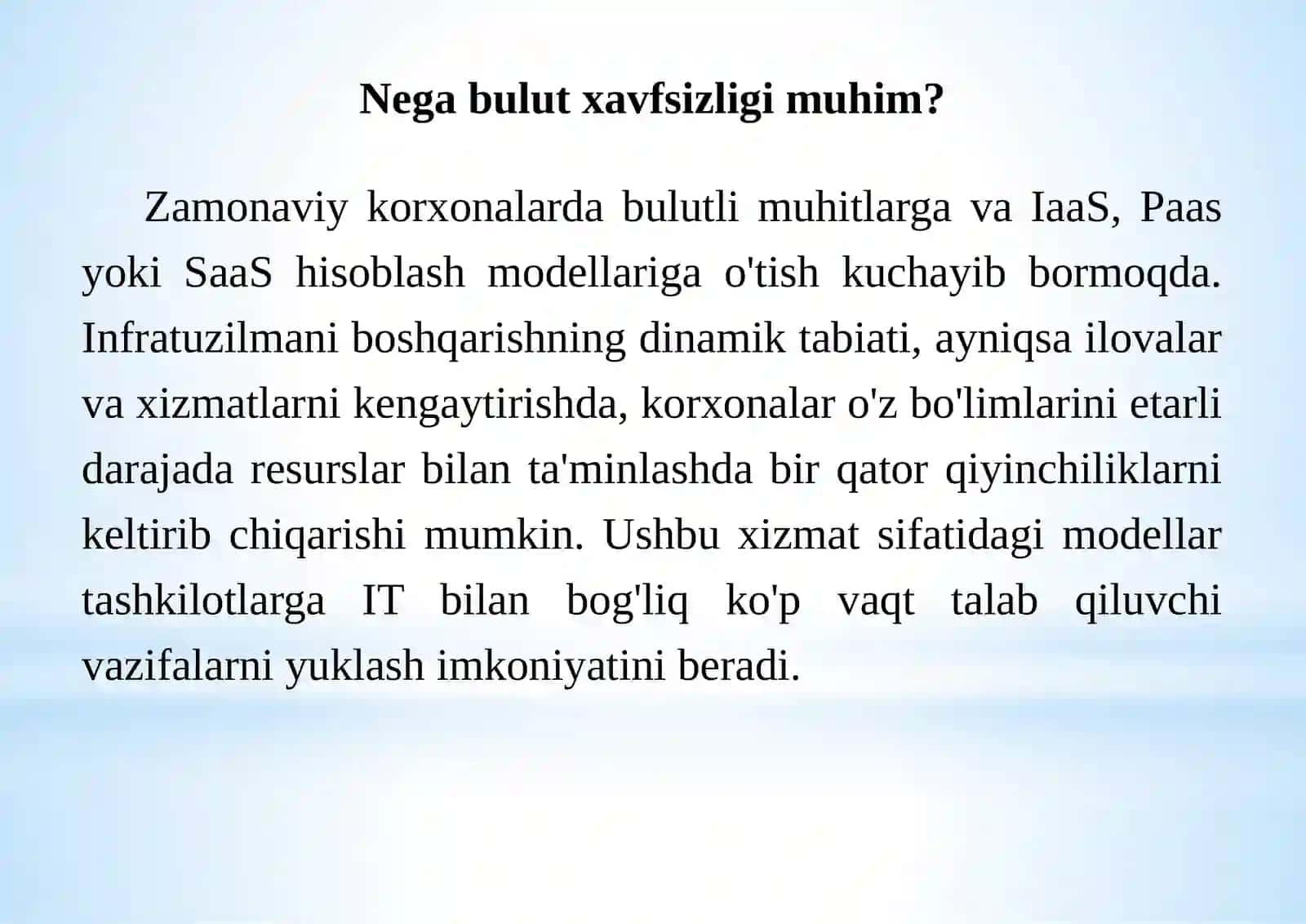 Clouddagi xavfsizliklarda ko’riladigan choralar 4