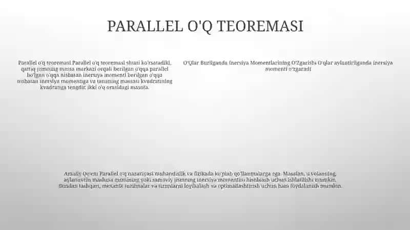 Inersiya Momentlarining O'zgarishi 4