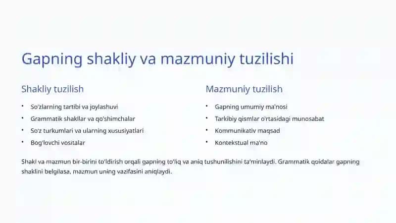 Gapning grammatik asosi 4