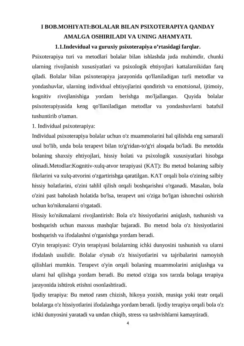 BOLALAR BILAN GURUHIY VA INDIVIDUAL PSIXOTERAPIYA 4