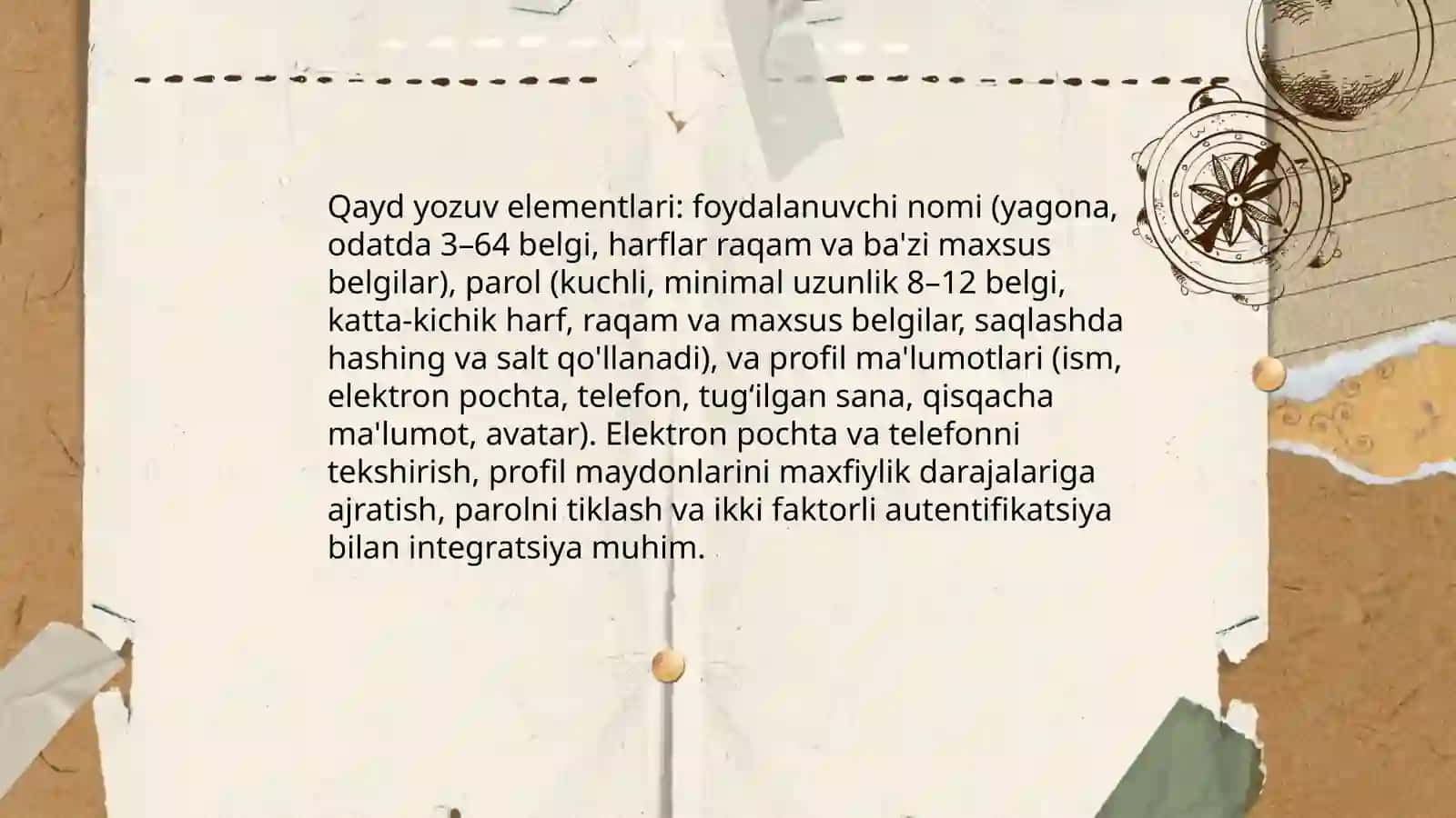 Qayd Yozuvi va Parollar Siyosati 4