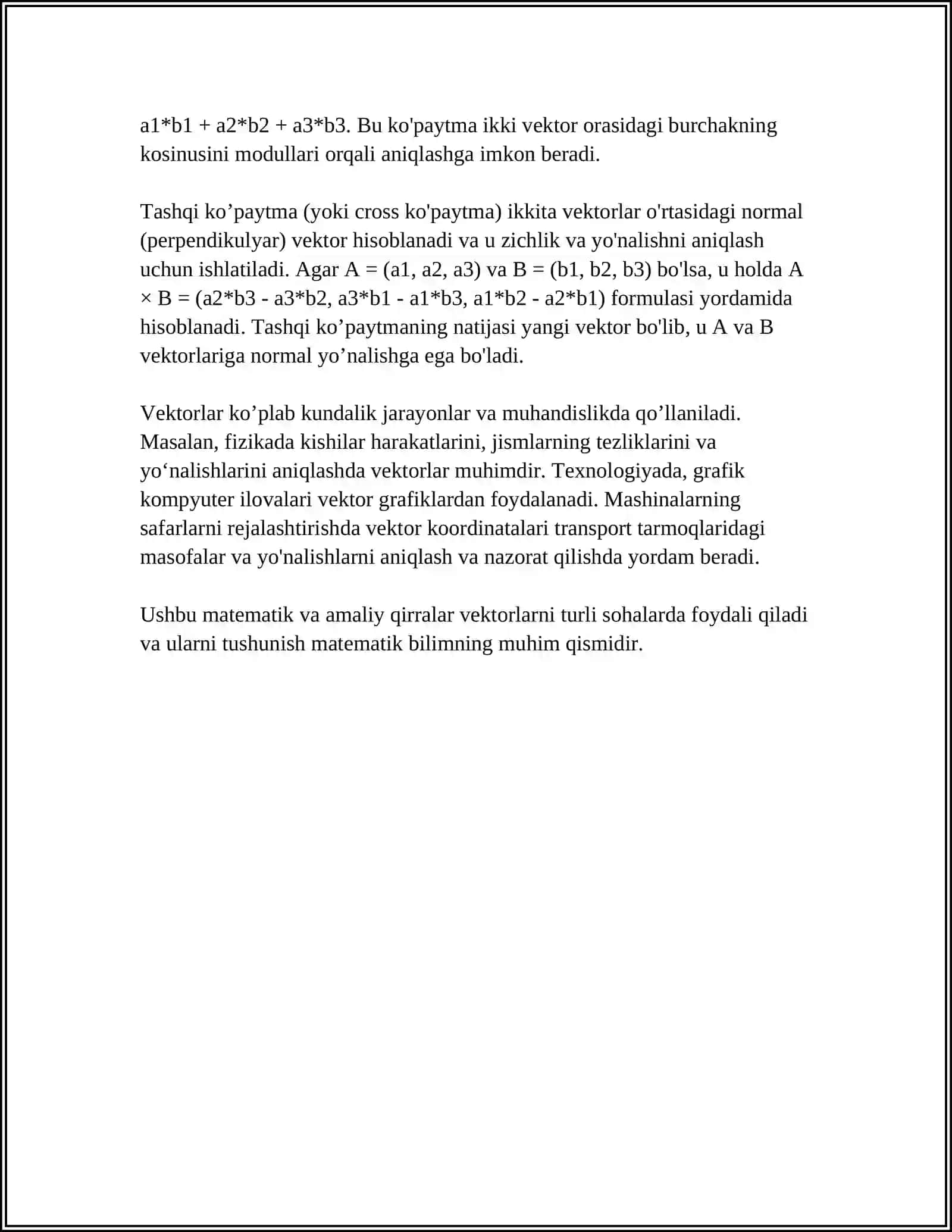 VEKTORLARNI TASHKIL ETISH 4