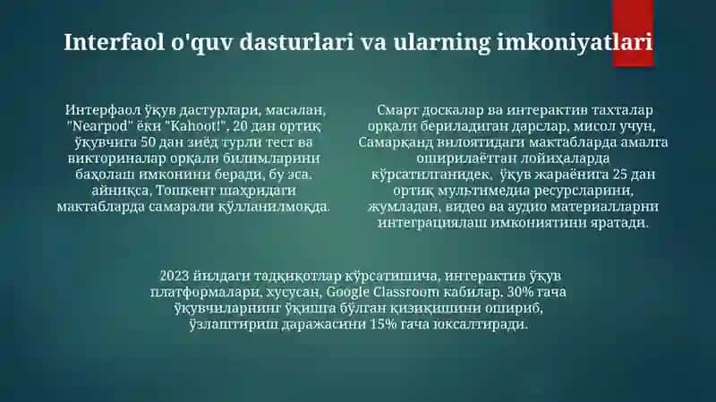 Multimedia va uning zamonaviy ta'limoti 4