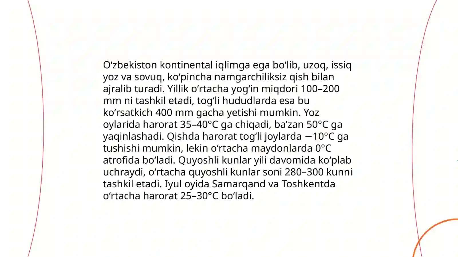 O'zbekiston yerlarining tabiy tarixi sharoitlari 4
