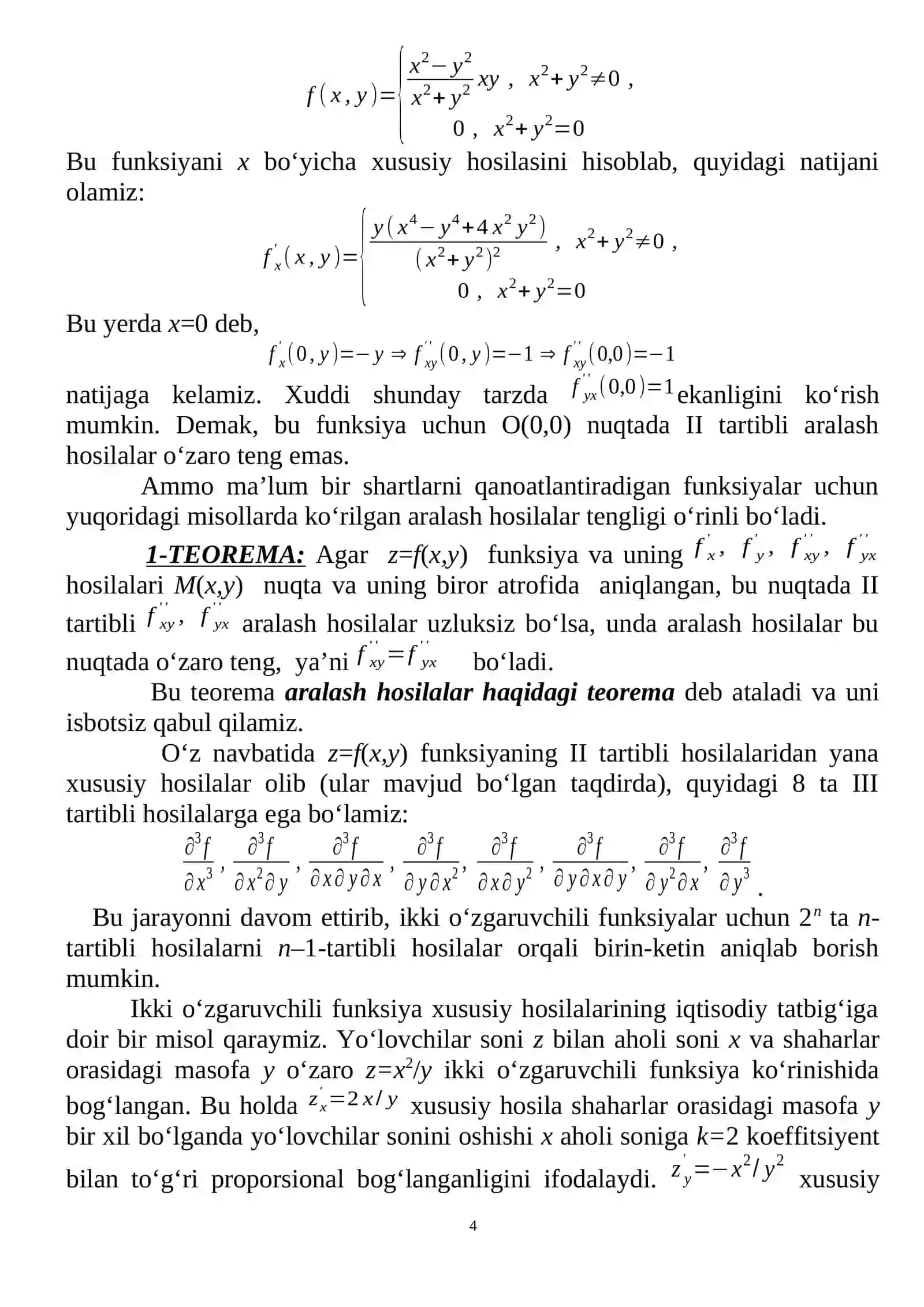 Ikki o‘zgaruvchili funksiyaning xususiy hosilalari Yo‘nalish bo‘yicha hosila va gradient 4