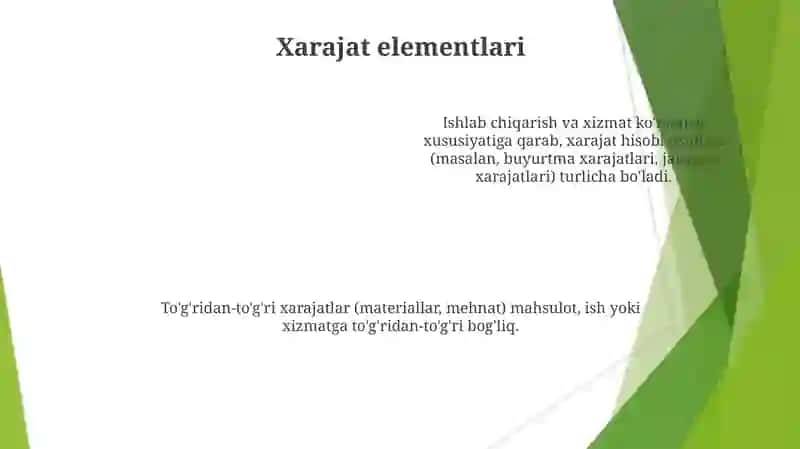 Mahsulot, ish va xizmatlar tannarxini кalkulyatsiyasi asoslari 4