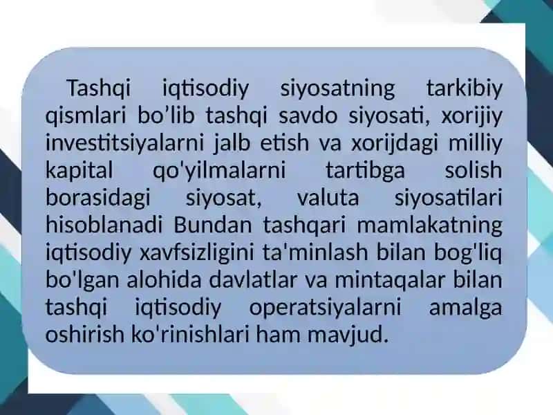 Davlatning tashqi iqtisodiy-siyosiyati 4