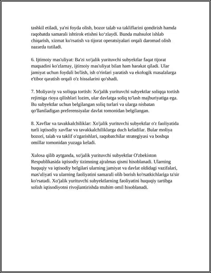 XO’JALIK YURUTUVCHI SUBYEKTLAR 4