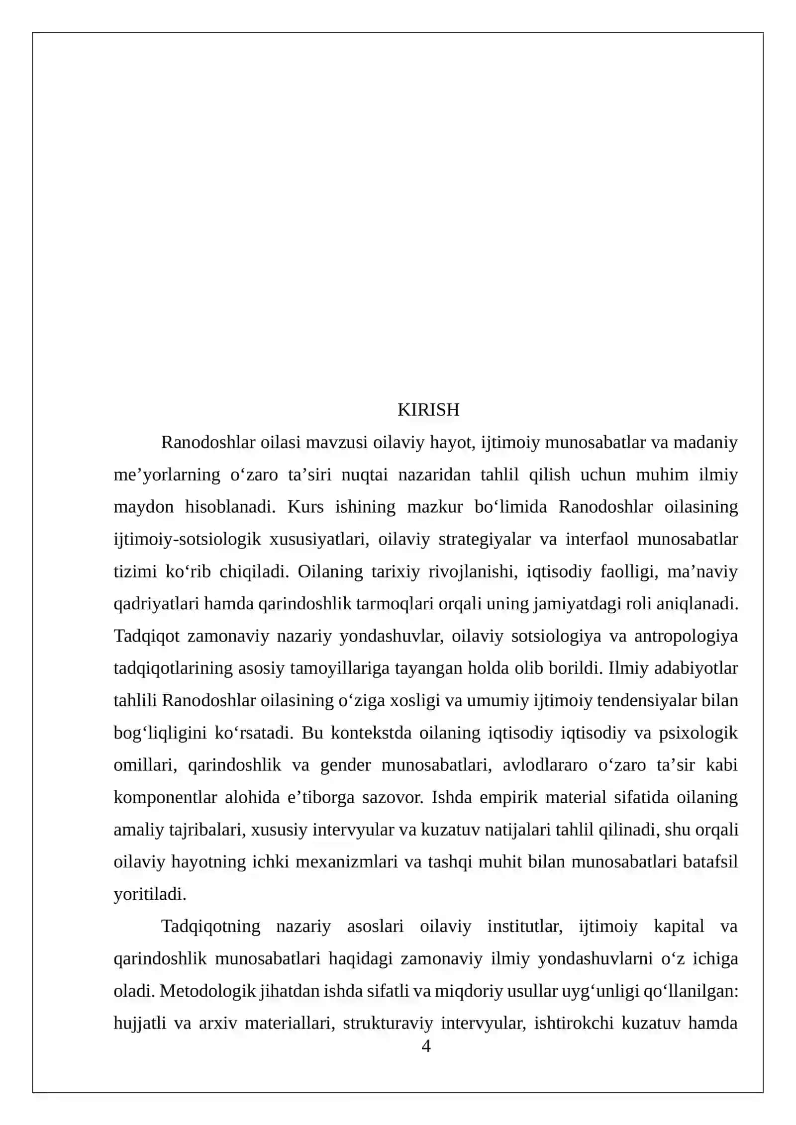 Ranodoshlar oilasi 4